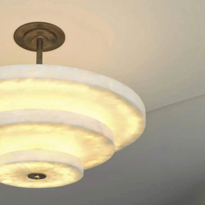 Liora Chandelier Suspension Minimaliste en Albâtre - Neutralighting