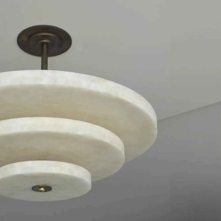 Liora Chandelier Suspension Minimaliste en Albâtre - Neutralighting