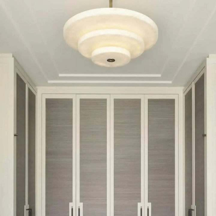 Liora Chandelier Suspension Minimaliste en Albâtre - Neutralighting