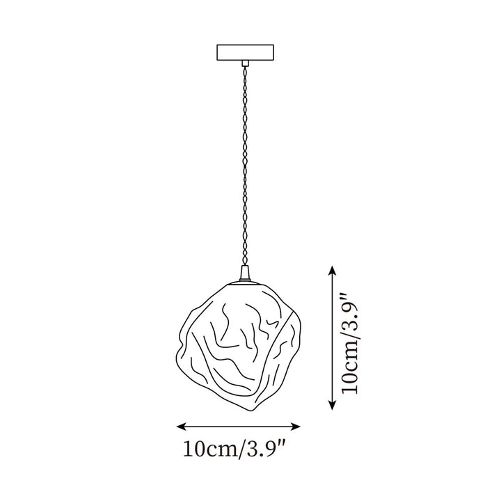 Virelli Lampe Pendante Bois de Noyer Abat-jour Cube en Verre Sculptural Chic - Neutralighting