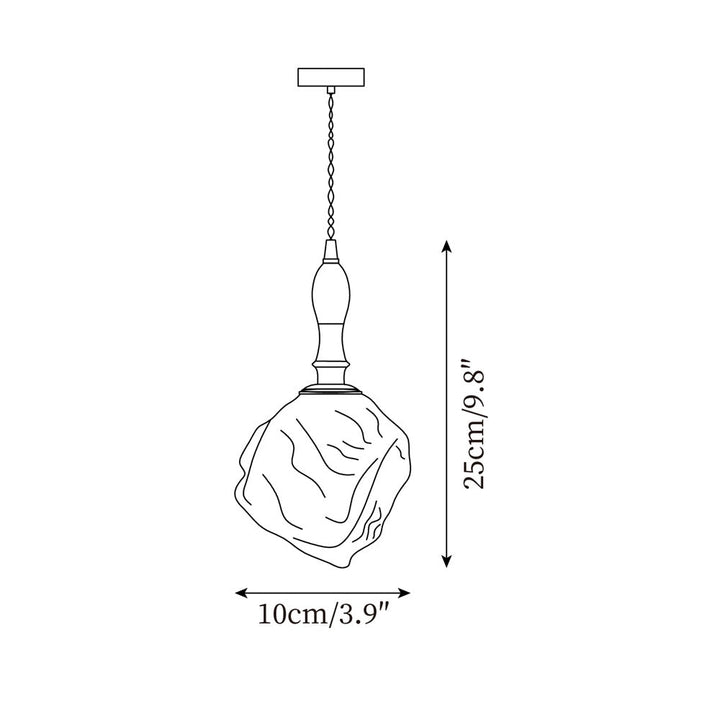 Virelli Lampe Pendante Bois de Noyer Abat-jour Cube en Verre Sculptural Chic - Neutralighting