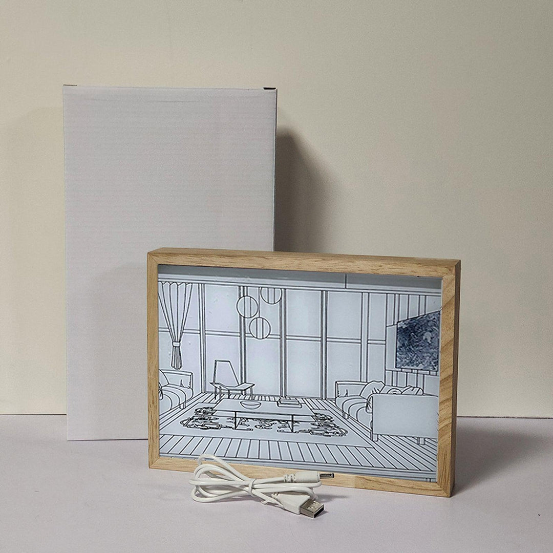 Olrine Applique Murale en Bois Art Éclairée pour Chevet - Neutralighting