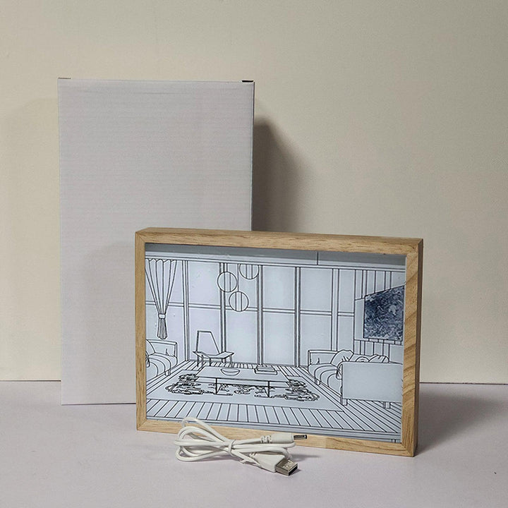Olrine Applique Murale en Bois Art Éclairée pour Chevet - Neutralighting