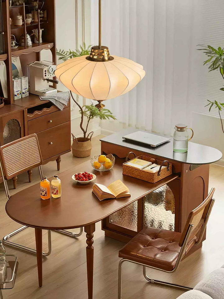 Ortalara Suspension Vintage Élégante en Soie Fleurie - Neutralighting