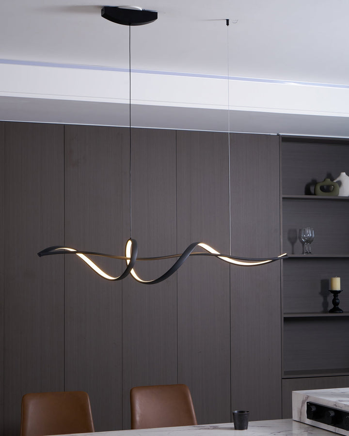 Aveline Suspension moderne LED Wave noire - Neutralighting