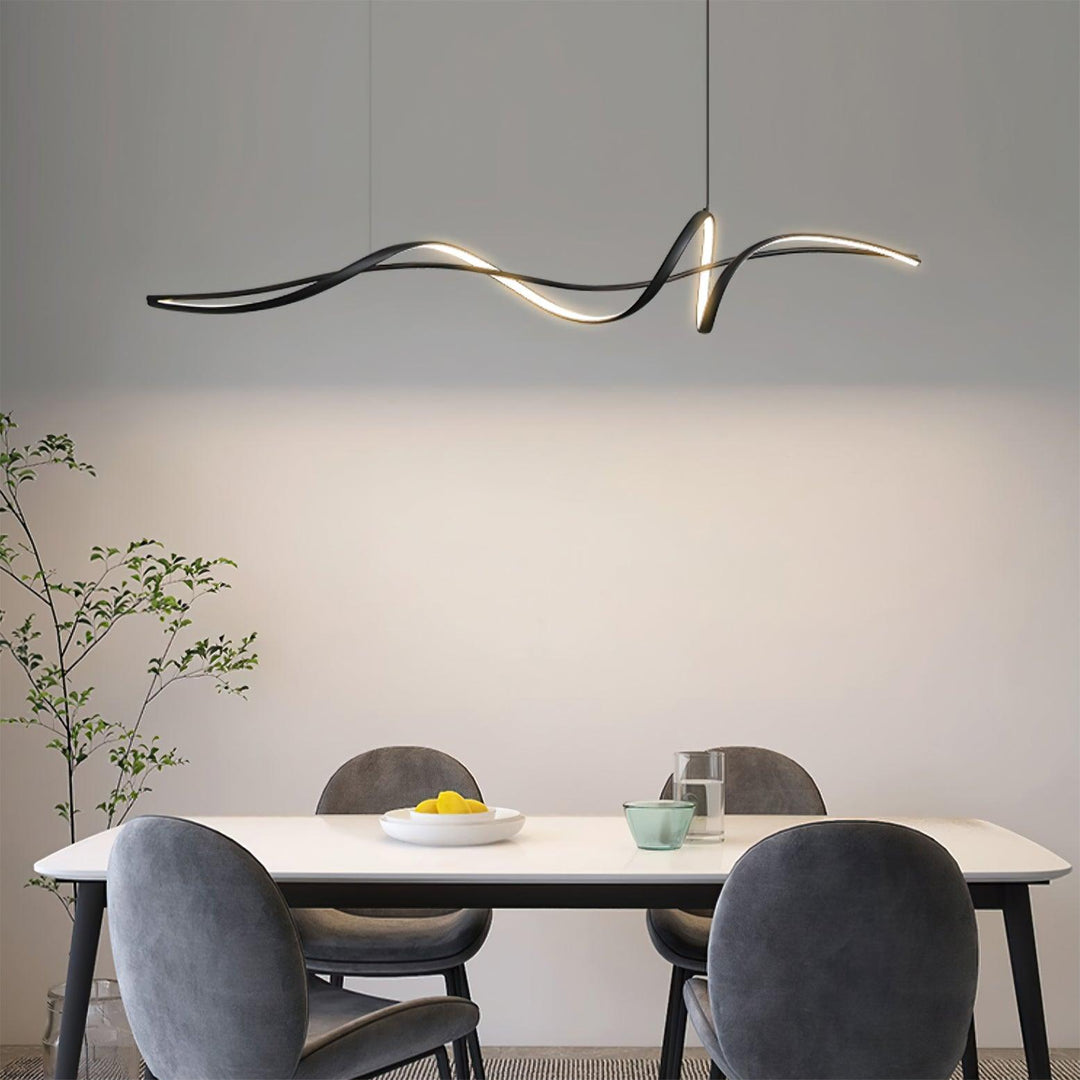 Aveline Suspension moderne LED Wave noire - Neutralighting
