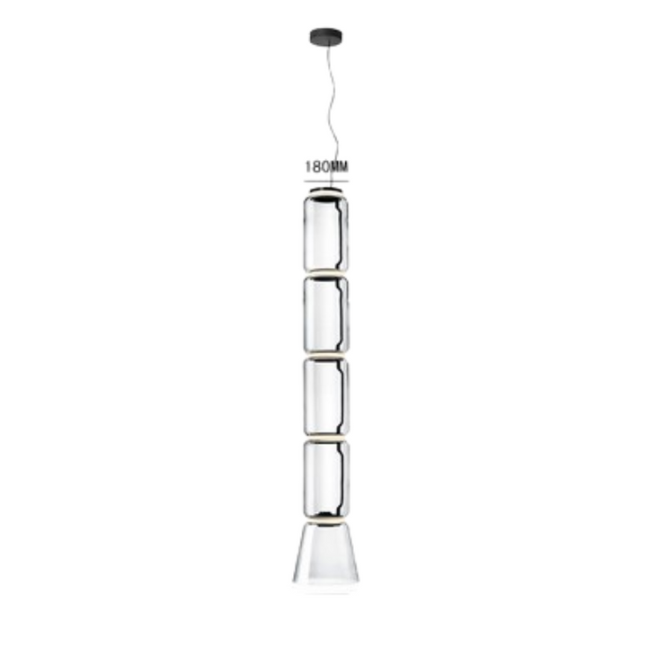Valentina Luminaires Suspensions LED Cylindre Minimalisme Métal/Verre Transparent Salon/Chambre à Coucher - Neutralighting
