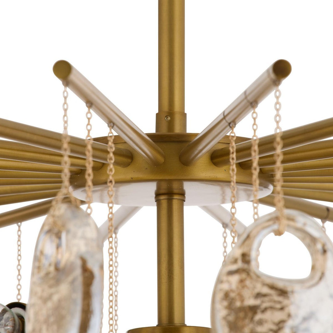 Aurora Chandelier à Gouttes en Verre Ambre Texturé - Neutralighting