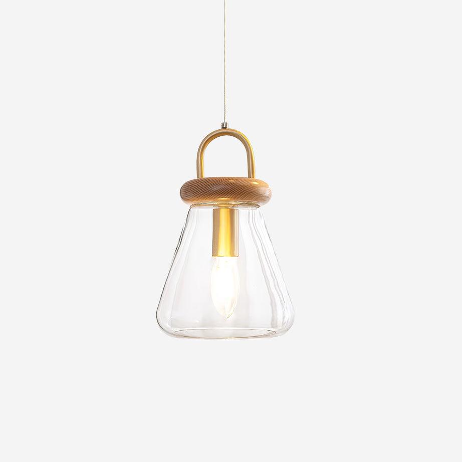 Jars Lampe Pendante Verre Bois Minimaliste - Neutralighting