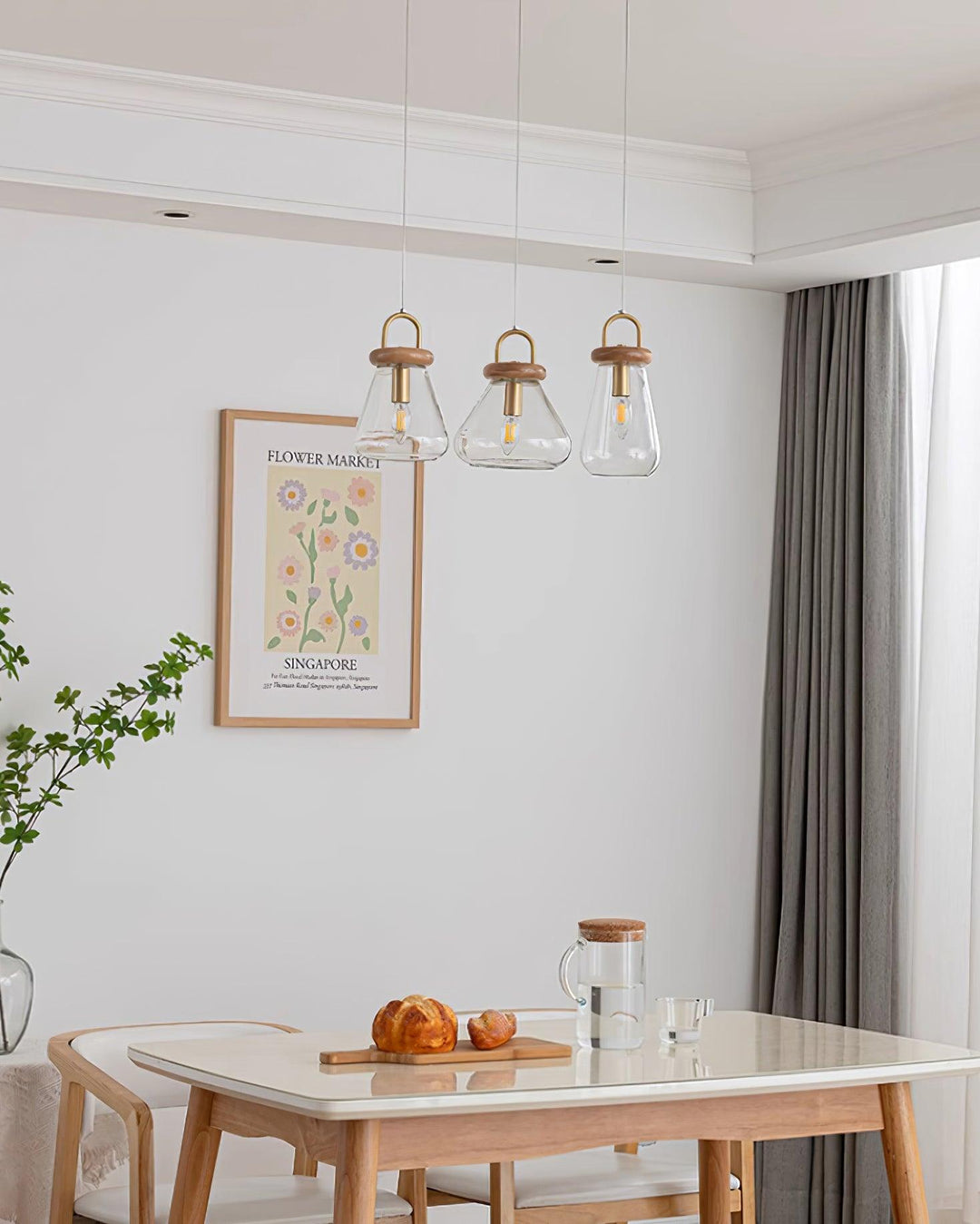 Jars Lampe Pendante Verre Bois Minimaliste - Neutralighting