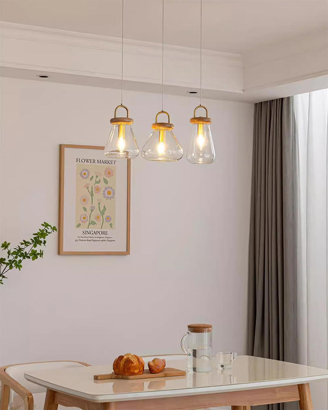 Jars Lampe Pendante Verre Bois Minimaliste - Neutralighting