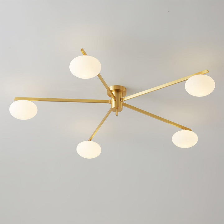 Jania Plafonnier Moderne en Verre et Métal Noir à Trois Bras - Neutralighting