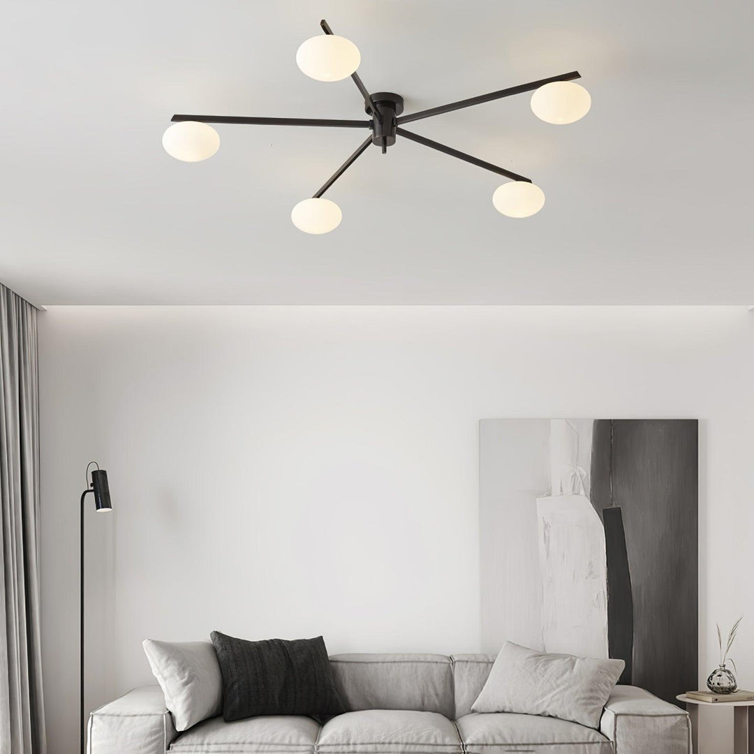 Lustra Plafonnier Noir Blanc Verre - Neutralighting