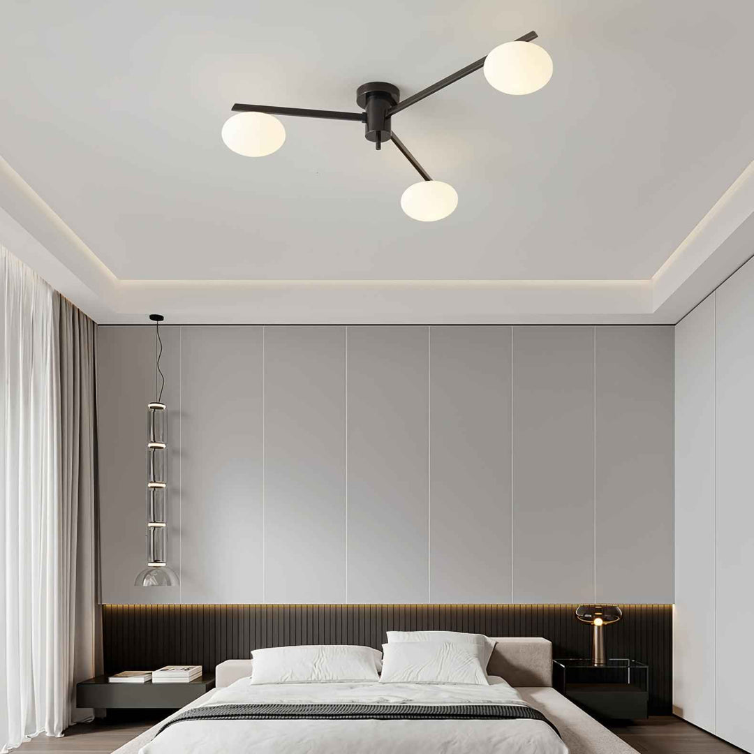 Lustra Verre 85cm Noir LED