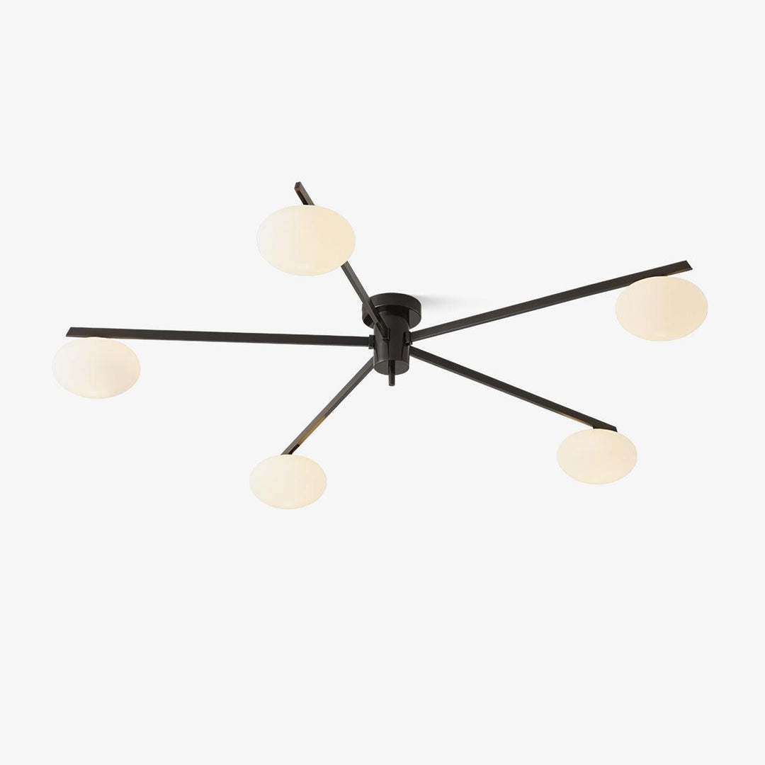Jania Plafonnier Moderne en Verre et Métal Noir à Trois Bras - Neutralighting