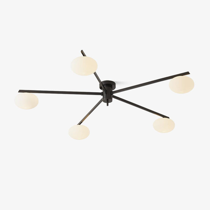 Jania Plafonnier Moderne en Verre et Métal Noir à Trois Bras - Neutralighting