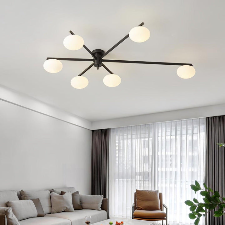 Lustra Plafonnier Noir Blanc Verre - Neutralighting
