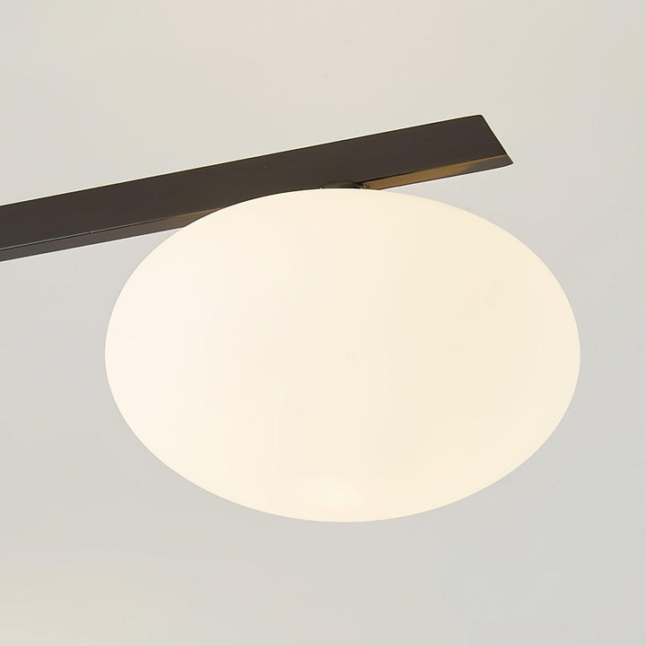 Jania Plafonnier Moderne en Verre et Métal Noir à Trois Bras - Neutralighting
