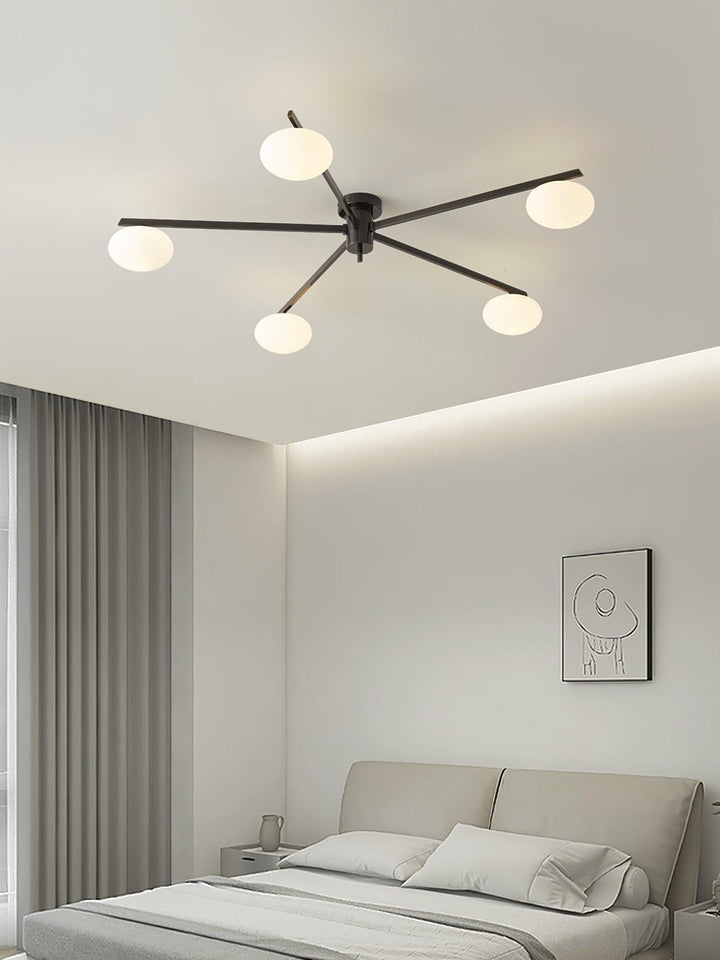 Lustra Plafonnier Noir Blanc Verre - Neutralighting