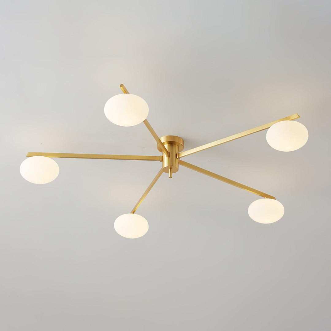 Jania Plafonnier Moderne en Verre et Métal Noir à Trois Bras - Neutralighting