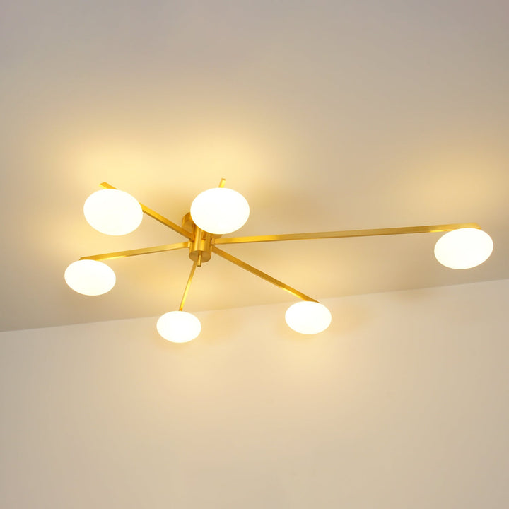 Jania Plafonnier Moderne en Verre et Métal Noir à Trois Bras - Neutralighting