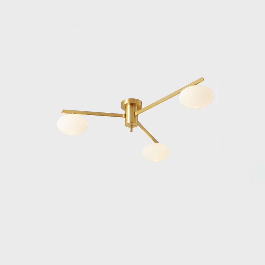 Jania Plafonnier Moderne en Verre et Métal Noir à Trois Bras - Neutralighting