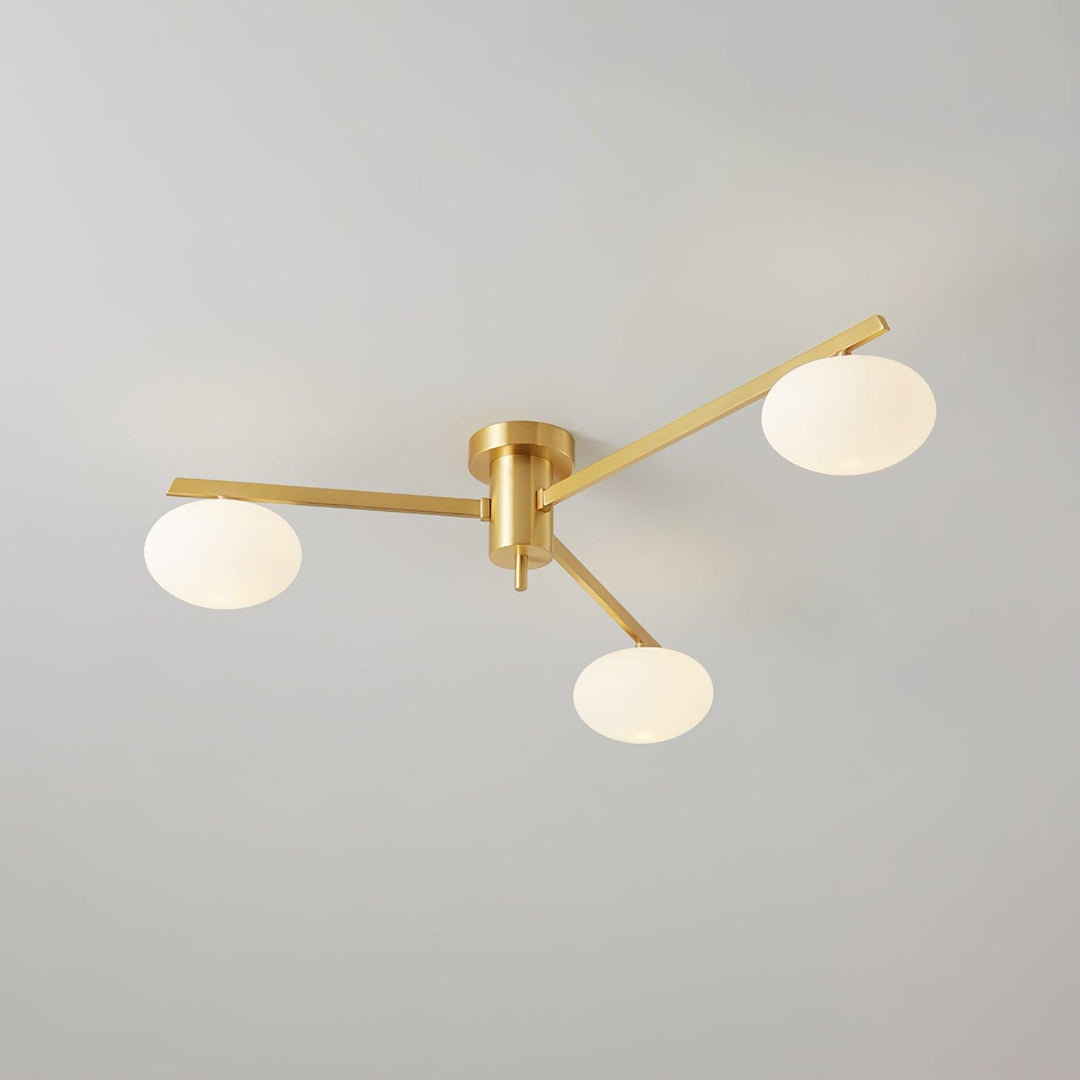 Jania Plafonnier Moderne en Verre et Métal Noir à Trois Bras - Neutralighting