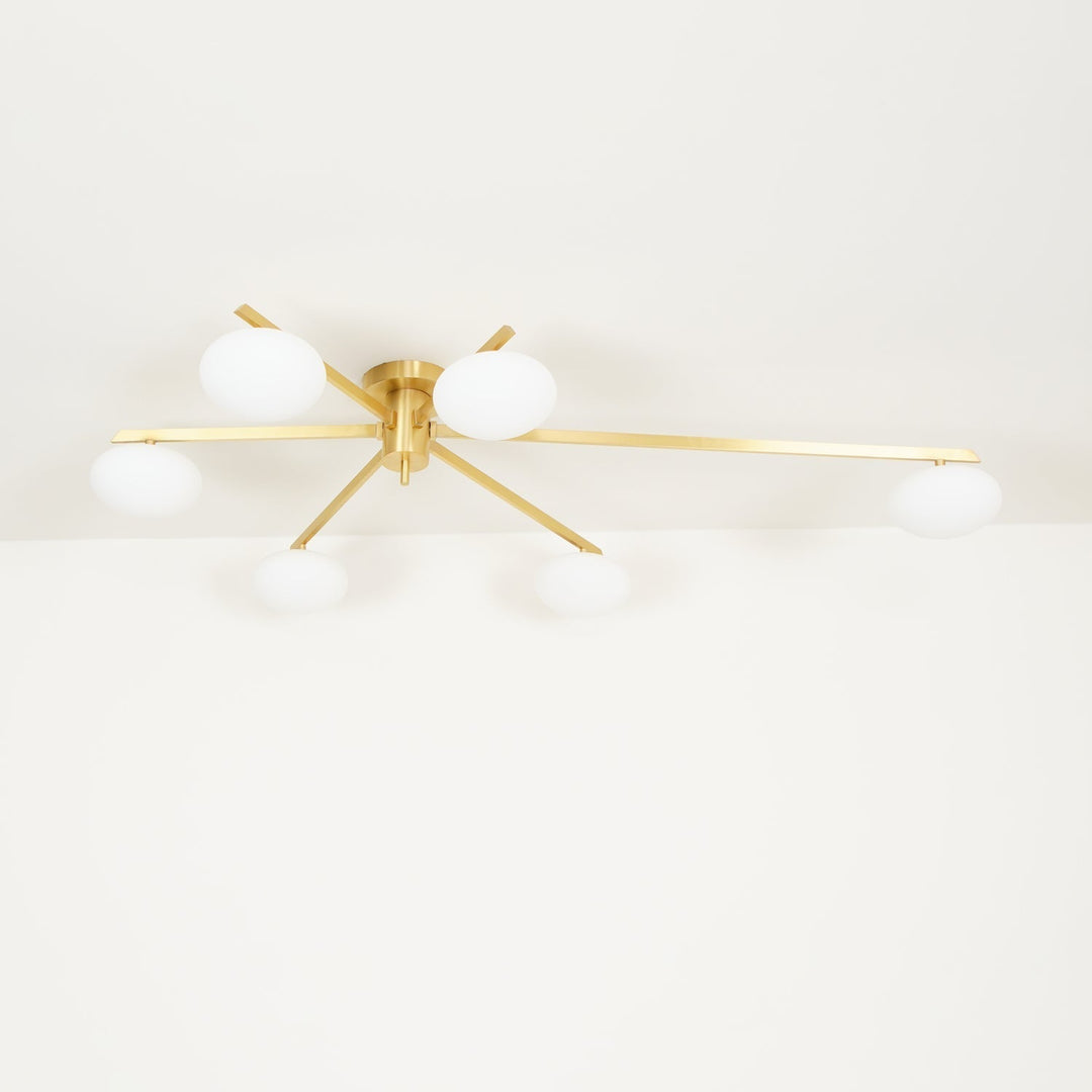 Jania Plafonnier Moderne en Verre et Métal Noir à Trois Bras - Neutralighting