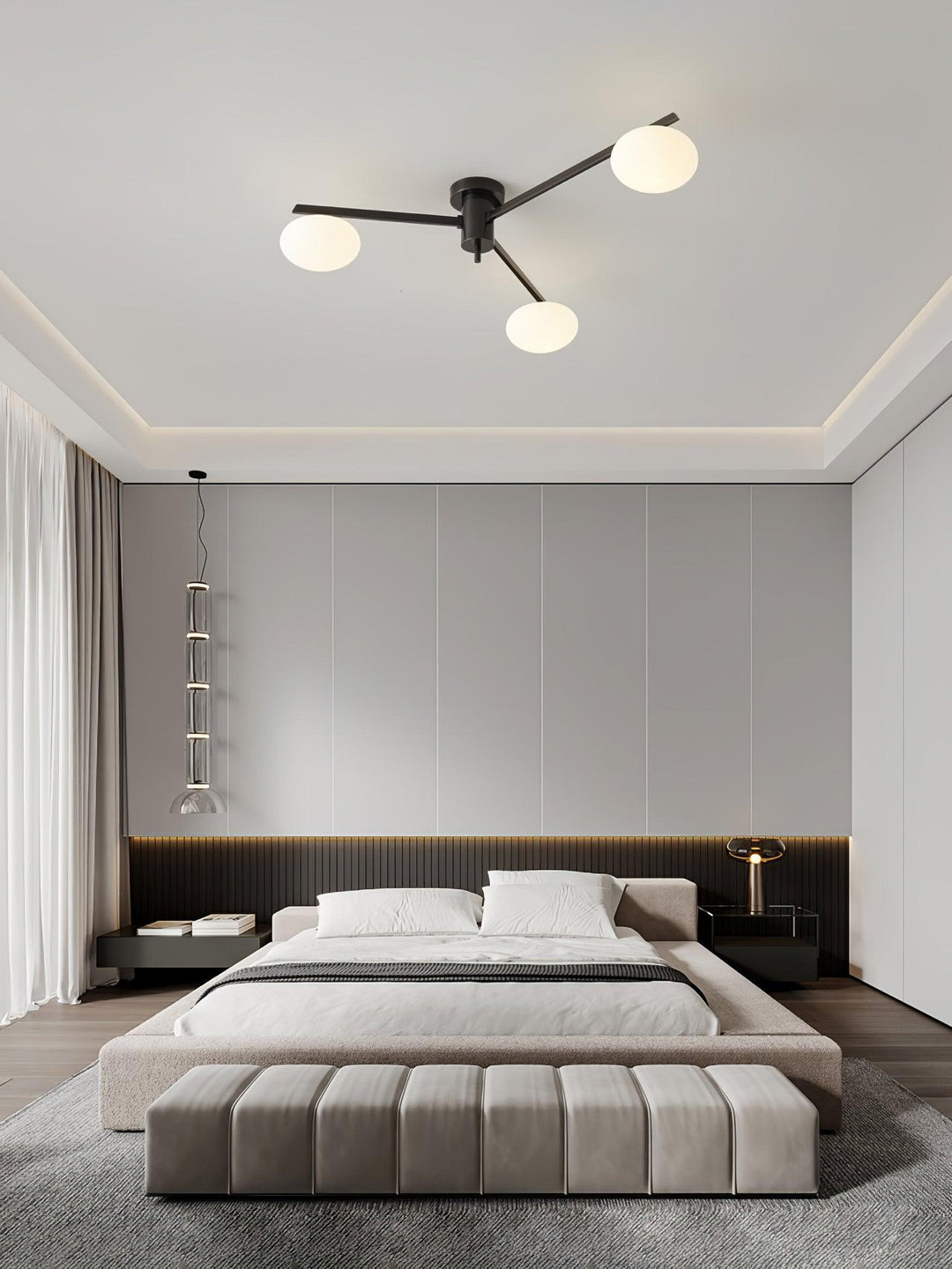 Lustra Plafonnier Noir Blanc Verre - Neutralighting