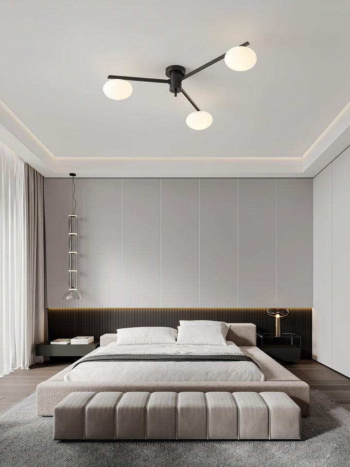 Lustra Plafonnier Noir Blanc Verre - Neutralighting