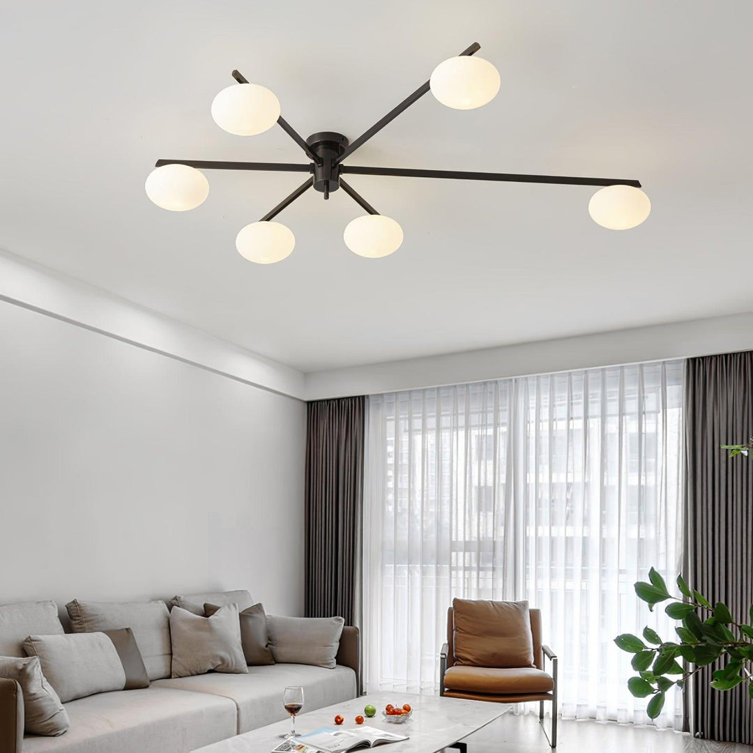 Lustra Plafonnier Noir Blanc Verre - Neutralighting