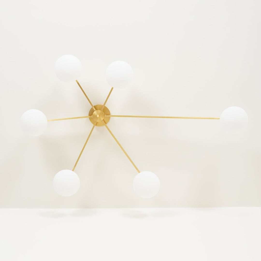 Jania Plafonnier Moderne en Verre et Métal Noir à Trois Bras - Neutralighting