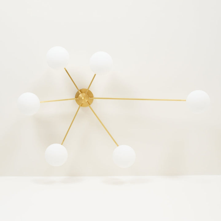 Jania Plafonnier Moderne en Verre et Métal Noir à Trois Bras - Neutralighting