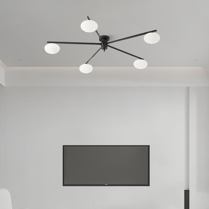 Lustra Plafonnier Noir Blanc Verre - Neutralighting