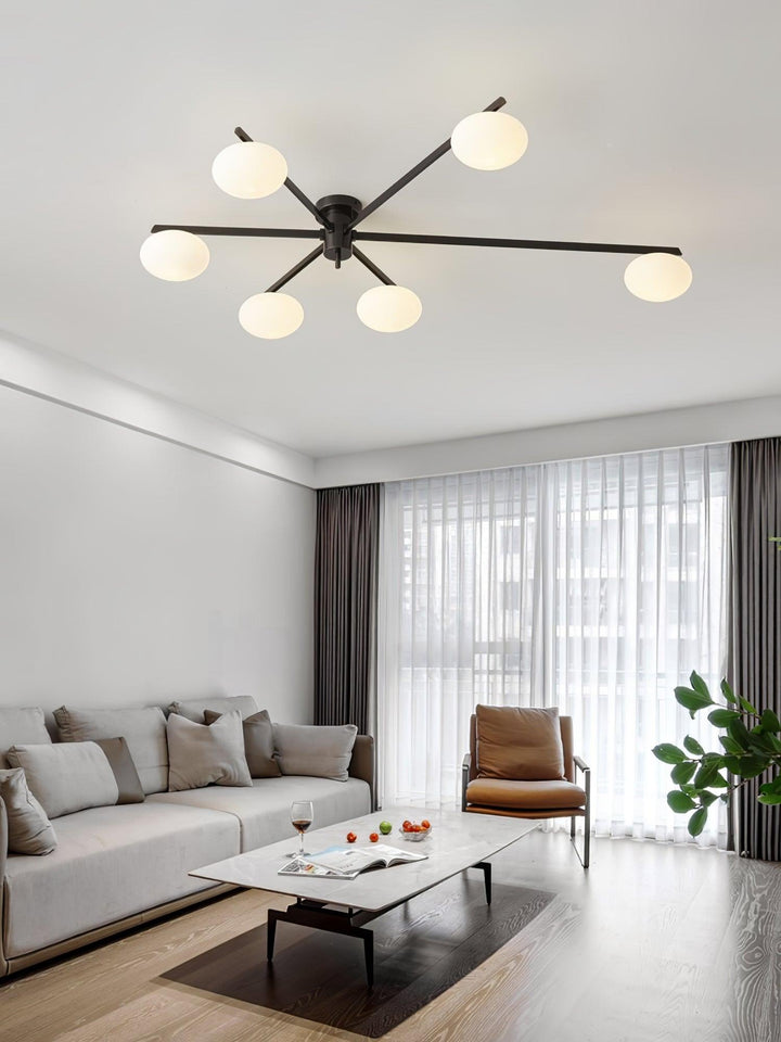 Lustra Plafonnier Noir Blanc Verre - Neutralighting