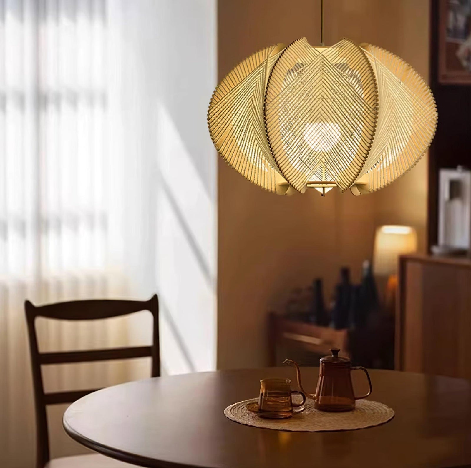 Calyraice Suspension en Bois et Corde de Chanvre - Neutralighting