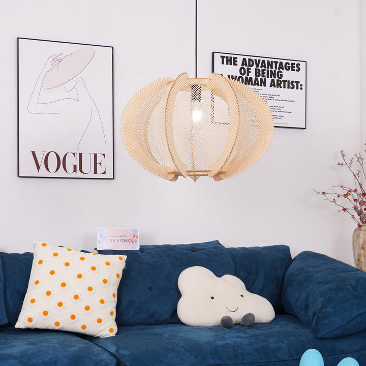 Calyraice Suspension en Bois et Corde de Chanvre - Neutralighting
