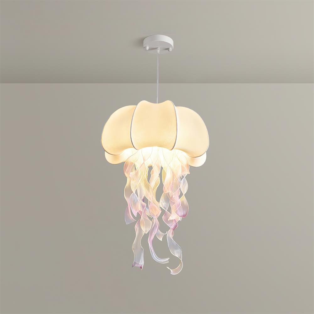 Jellyfish Lampe Pendante Rubans Irisés en Tissu - Neutralighting