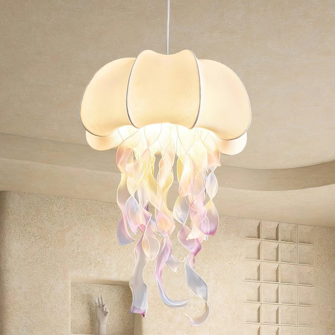 Jellyfish Lampe Pendante Rubans Irisés en Tissu - Neutralighting