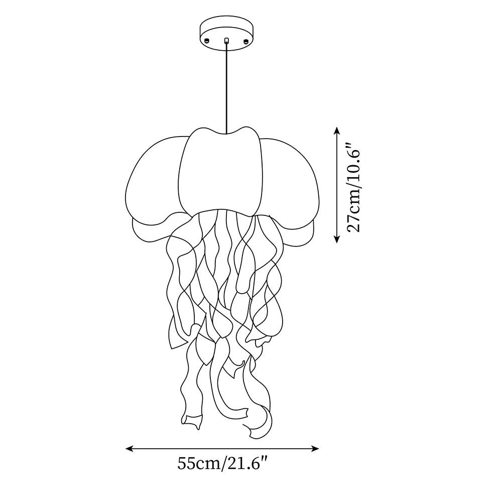 Jellyfish Lampe Pendante Rubans Irisés en Tissu - Neutralighting