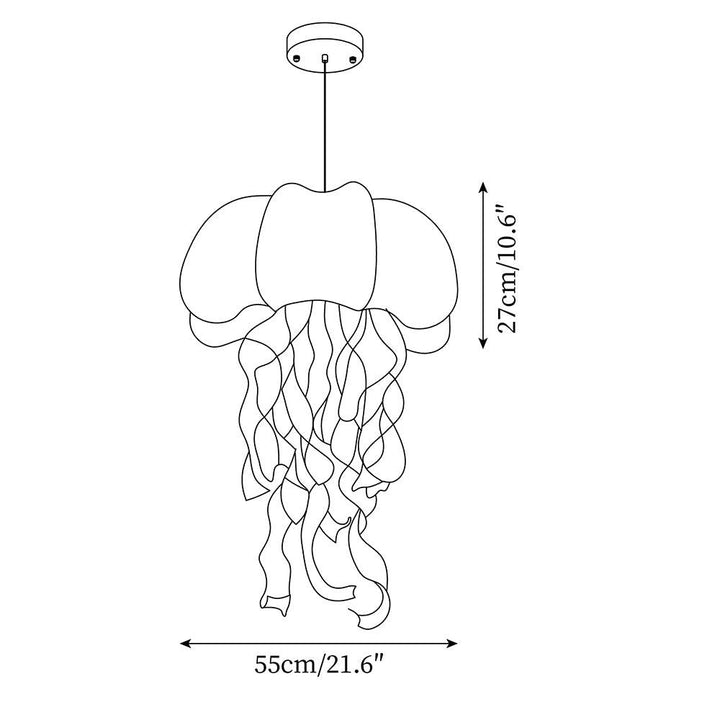 Jellyfish Lampe Pendante Rubans Irisés en Tissu - Neutralighting