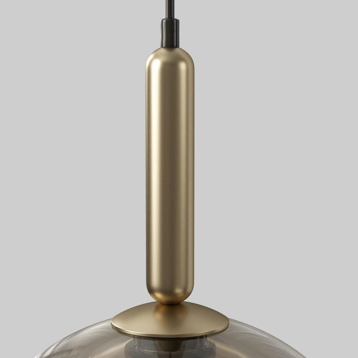 Solara Suspension en Verre Cognac Dôme Laiton Mid-Century - Neutralighting