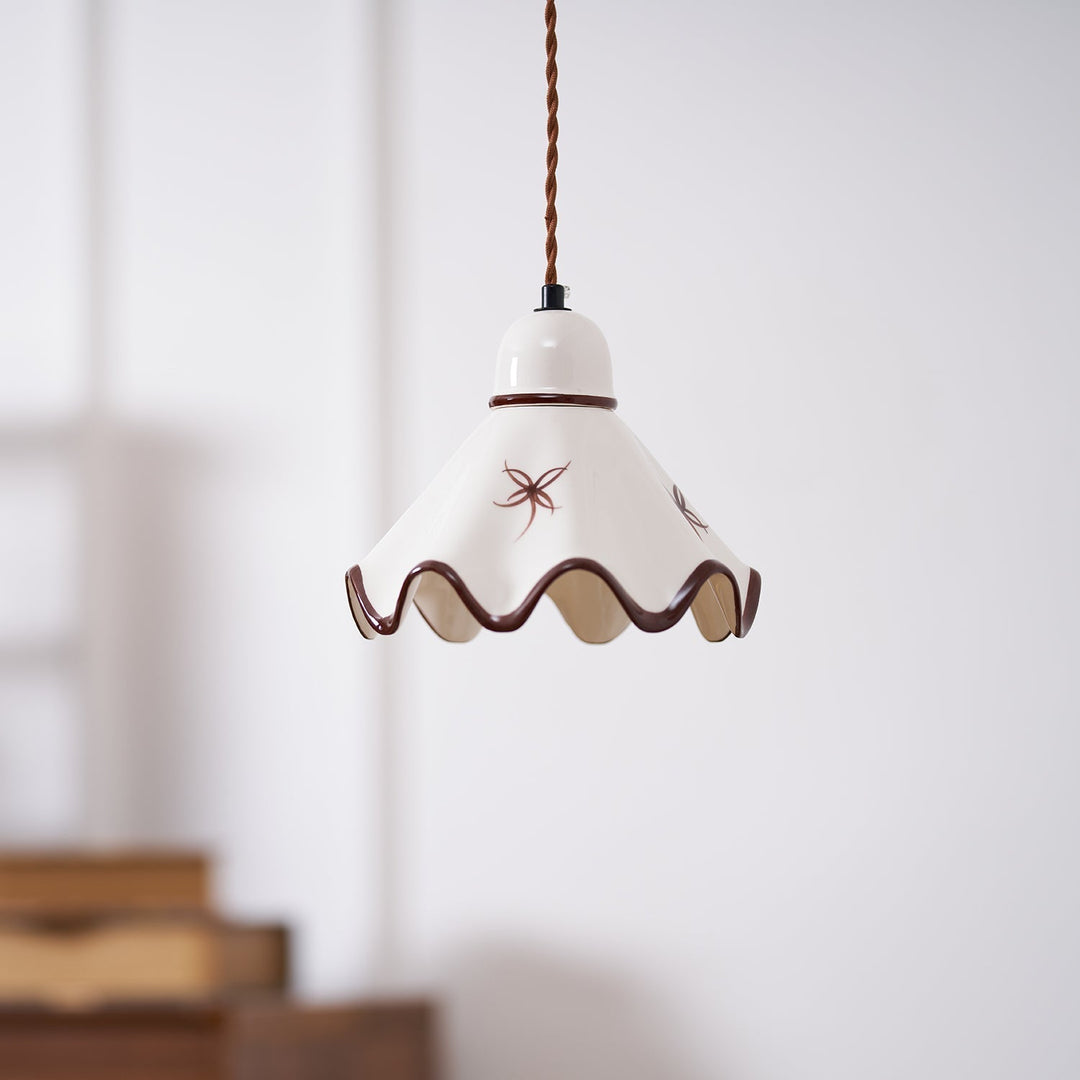 Kora Lampe Pendante Abat-jour Céramique Ondulé - Neutralighting