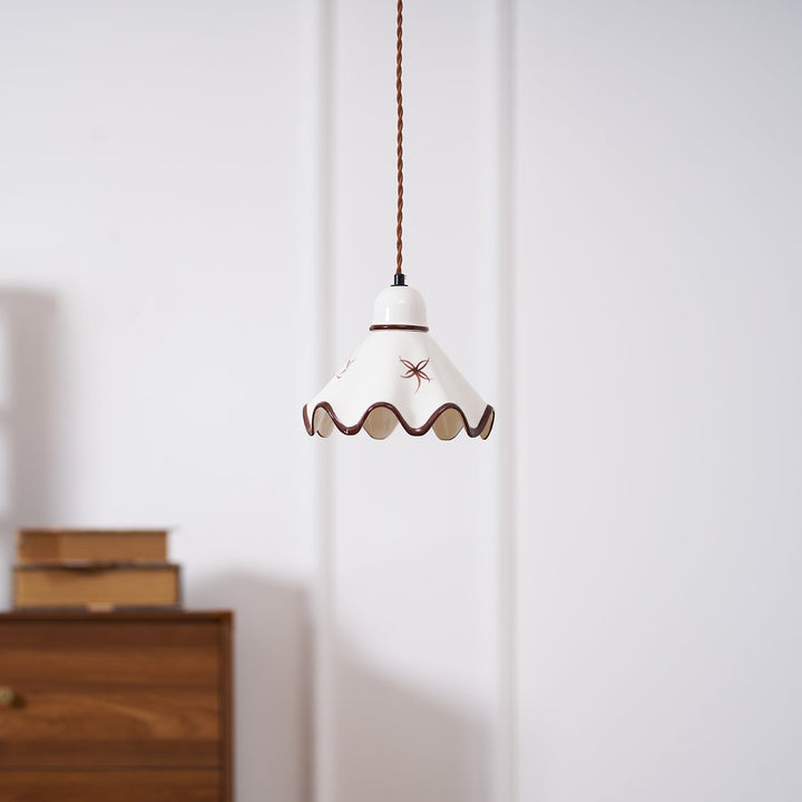 Kora Lampe Pendante Abat-jour Céramique Ondulé - Neutralighting