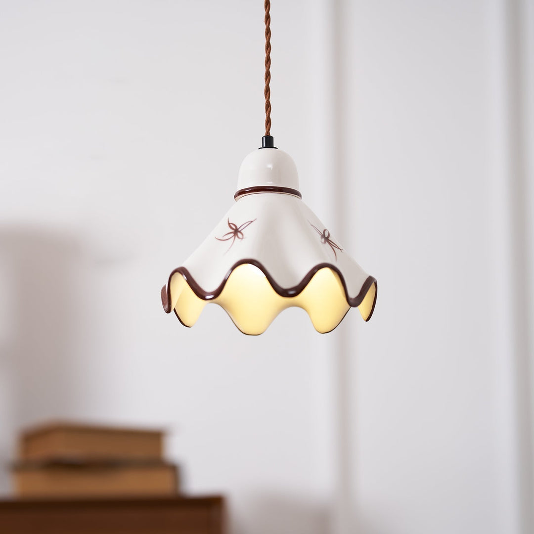 Kora Lampe Pendante Abat-jour Céramique Ondulé - Neutralighting