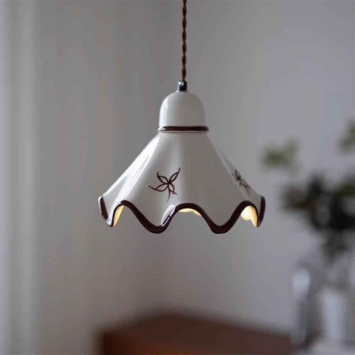 Kora Lampe Pendante Abat-jour Céramique Ondulé - Neutralighting