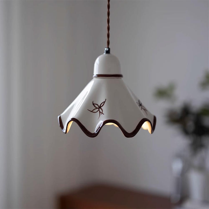 Kora Lampe Pendante Abat-jour Céramique Ondulé - Neutralighting