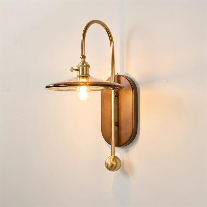 Vireoce Applique murale et globe en verre lisse avec plaque arrière en bois - Neutralighting