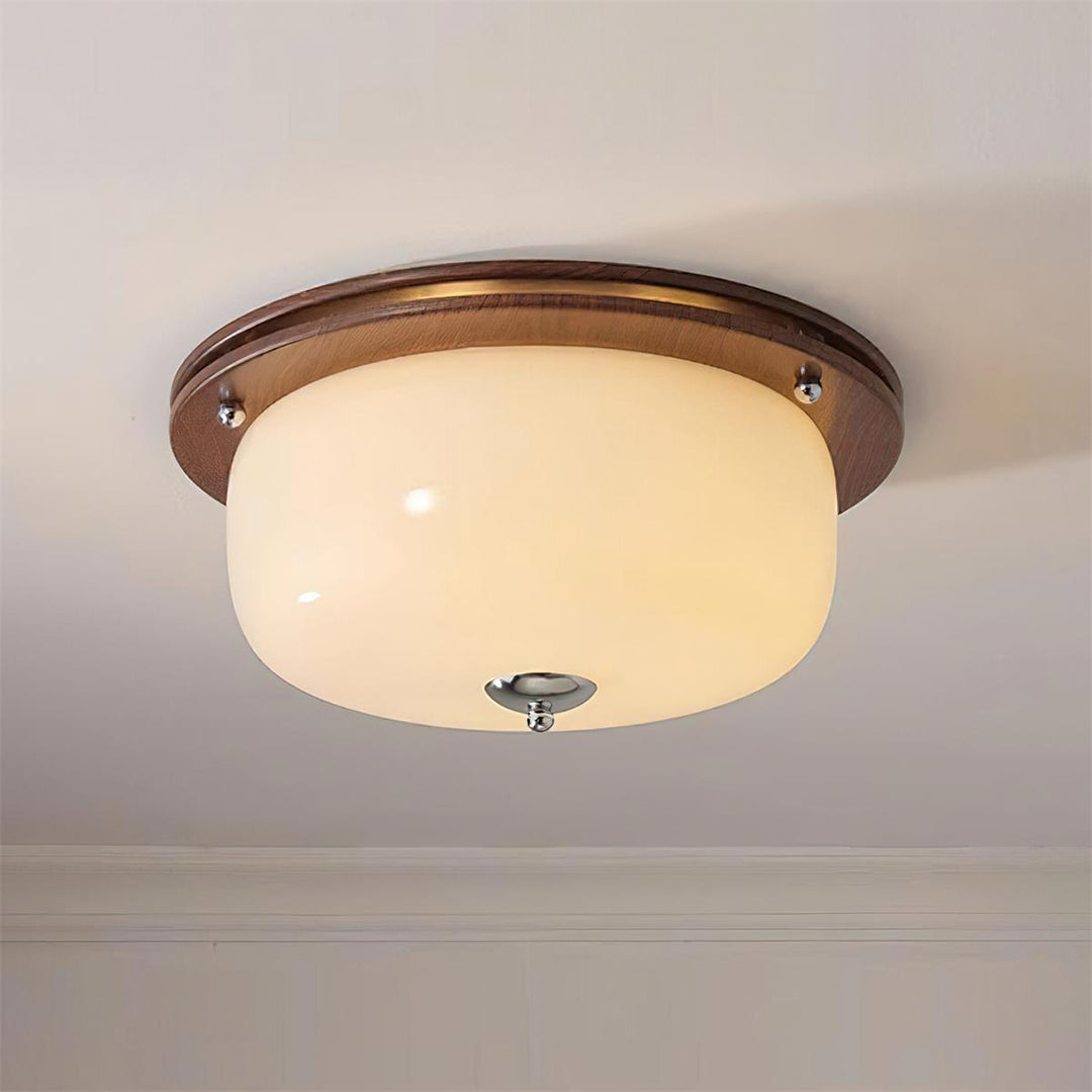Plafonnier Verre Montage Encastré Moderne Minimaliste Noyer - Neutralighting