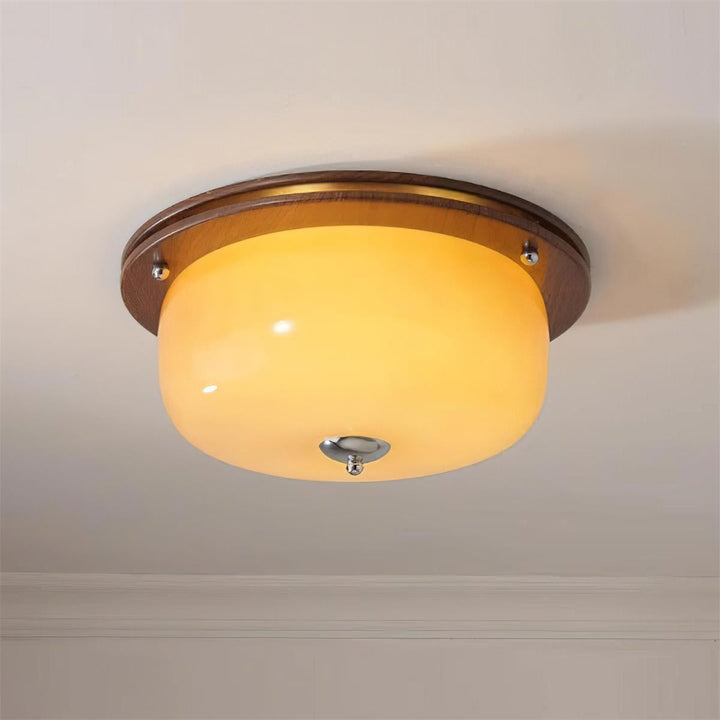 Plafonnier Verre Montage Encastré Moderne Minimaliste Noyer - Neutralighting